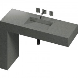 Balance handfat med 16cm tjock rak kant Silestone handfat