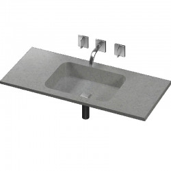 Exclusive Due L handfat med 2cm tjock rak kant Silestone handfat